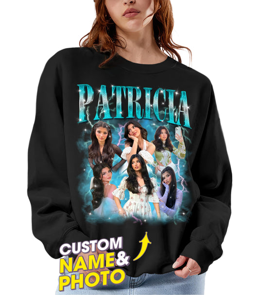 Custom Sweatshirts for Women Custom Bootleg Rap Shirt Crewneck Shirts for Boyfriend Girlfriend Face Shirt Gift for Valentines Halloween Christmas