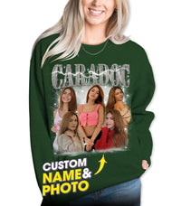 Custom T Shirts & Sweatshirts for Boyfriend & Girlfriend - Vintage Face Shirt with Photo Gift for Valentines, Halloween & Christmas