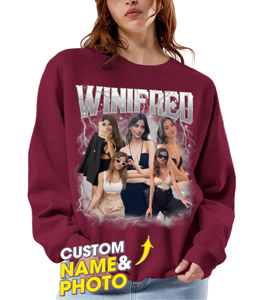 Custom Bootleg Rap Tee Shirt, Sweatshirts for Women, Crewneck Shirts for Boyfriend Girlfriend, Vintage Face Shirt Gift for Valentines Halloween Christmas