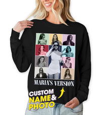 Custom Sweatshirts Custom Bootleg Rap Shirt Crewneck Shirts for Boyfriend Girlfriend Face Shirt with Photo Graphic Tee Gift for Valentines Halloween Christmas