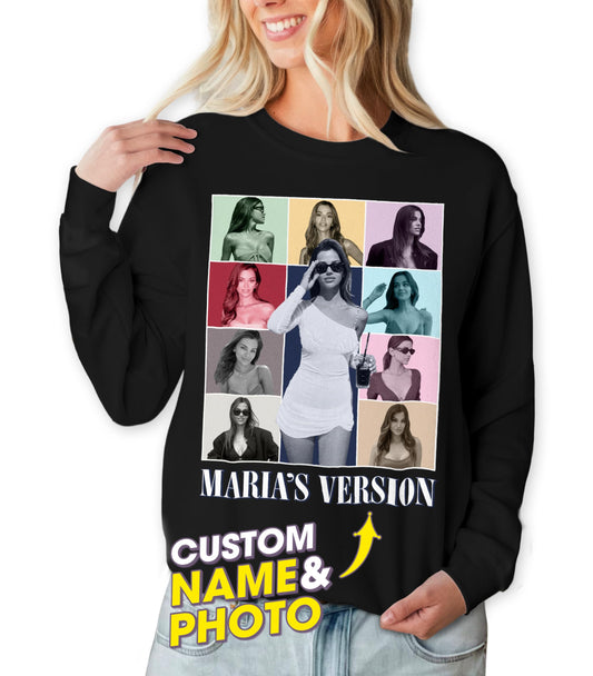 Custom Sweatshirts Custom Bootleg Rap Shirt Crewneck Shirts for Boyfriend Girlfriend Face Shirt with Photo Graphic Tee Gift for Valentines Halloween Christmas