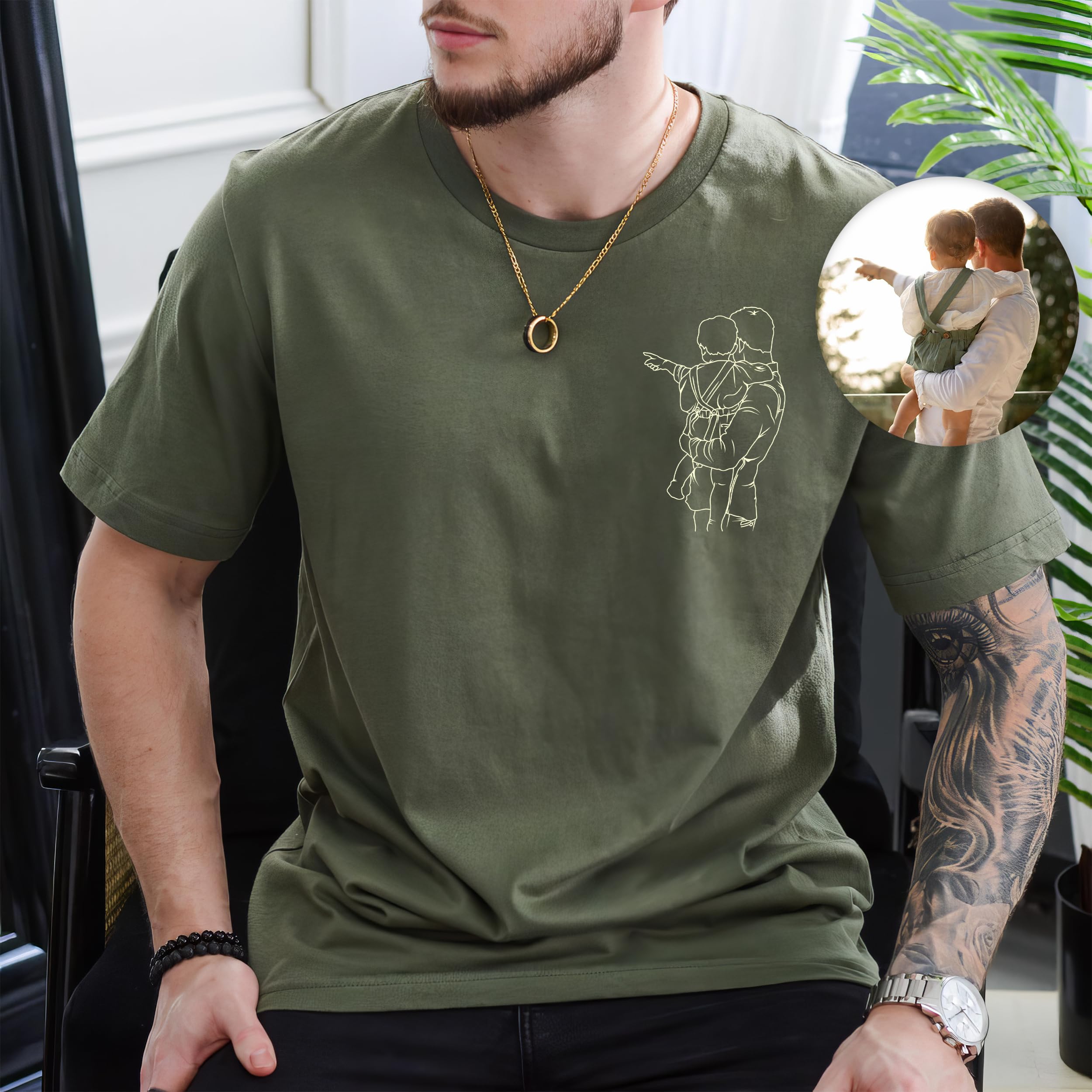 Custom Shirt for Dad Personalized T-Shirt with Photos Vintage Daddy Mommy Shirts Custom Shirt Family Matching Christmas Shirt