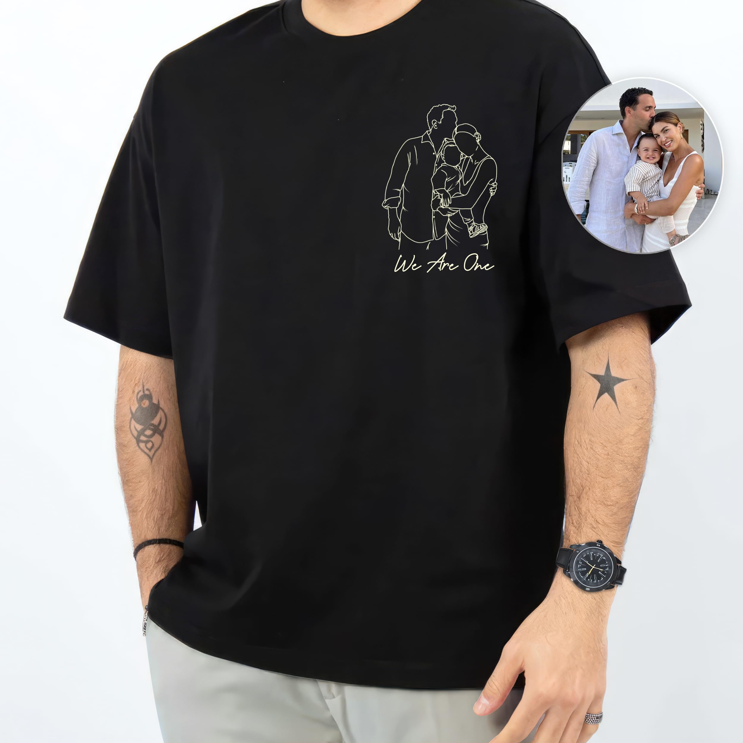 Custom Shirt for Dad Personalized T-Shirt with Photos Vintage Daddy Mommy Shirts Custom Shirt Family Matching Christmas Shirt