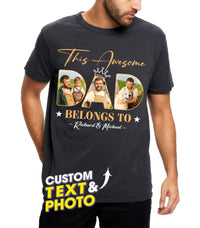 Personalized for Dad Custom Shirts with Kids Name This Awesome Dad Custom Photo Shirt for Daddy Shirt Gifts Idea for Fathers Day from Daughter and Son