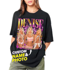 Personalized Bootleg Rap Shirts for Boyfriend Girlfriend Custom Rap Tee with Vintage Custom Face Shirt with Photo Gift Idea for Christmas and Valentines Day