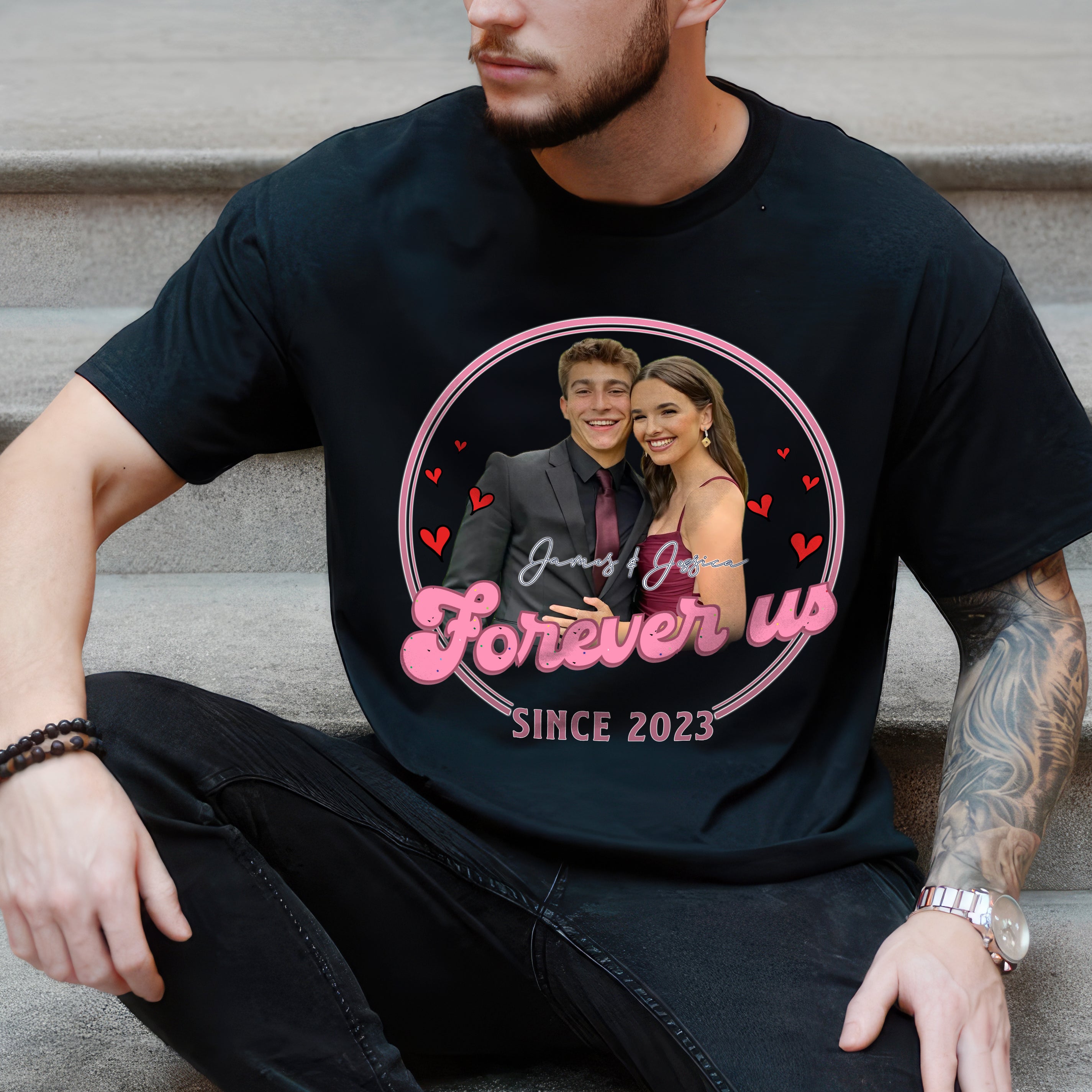 Custom T Shirts with Picture On Shirt Custom Photo Tshirt Personalized Shirts with Photo Face Tshirt Create Your Own Shirt for Men Women Gift for Valentine
