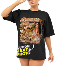 Custom Shirts with Picture Birthday Shirts for Women Custom Bootleg Rap Shirt for Birthday Picture Shirt Face Tshirt Customize Tshirt for Women Men