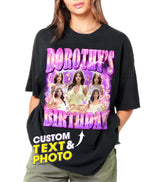 Custom Bootleg Rap Tee Shirts with Picture Birthday Shirts for Women Custom Shirts for Birthday Picture Shirt Face Tshirt Customize Photo Tshirt for Woman Men