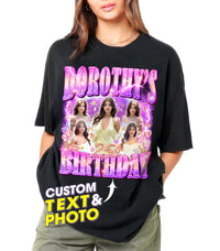 Custom Bootleg Rap Tee Shirts with Picture Birthday Shirts for Women Custom Shirts for Birthday Picture Shirt Face Tshirt Customize Photo Tshirt for Woman Men