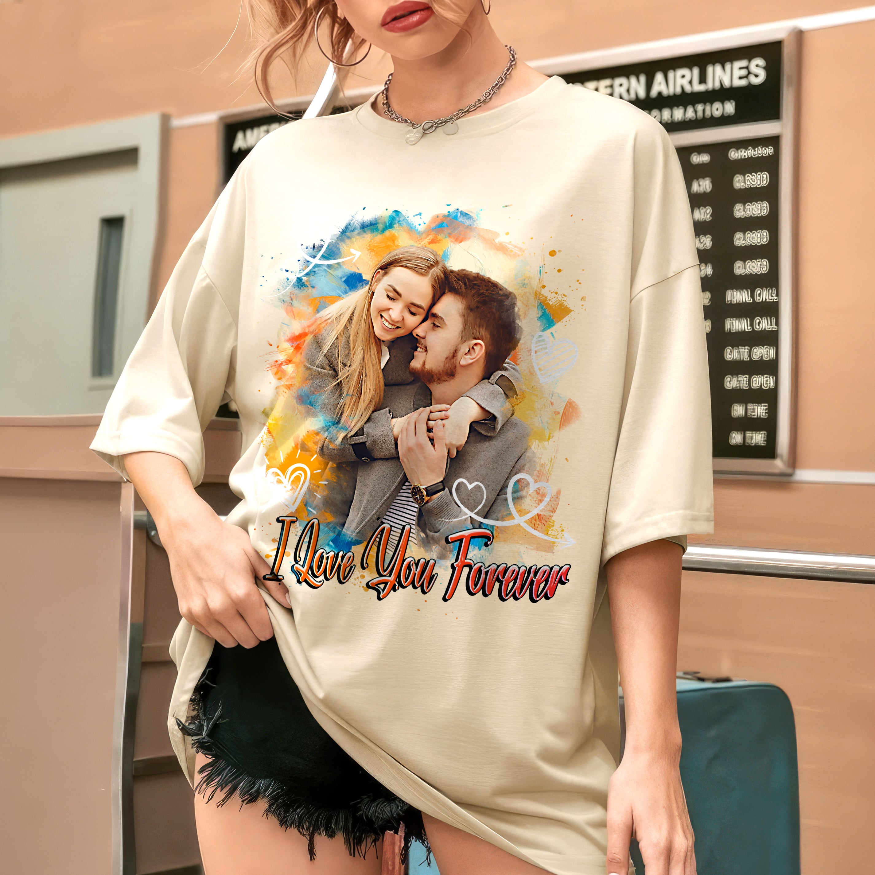 Personalized Shirt with Custom Face Creator - Your Own Photo Shirt with Picture - Vintage Face Photo Gift Idea for Birthday, Valentines Day and Christmas