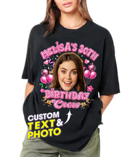 Custom Shirt with Face Birthday Shirts for Women Custom Funny Birthday Shirt for Group Picture Shirts with Photo Tshirt Customize Tshirt 30th for Women Men