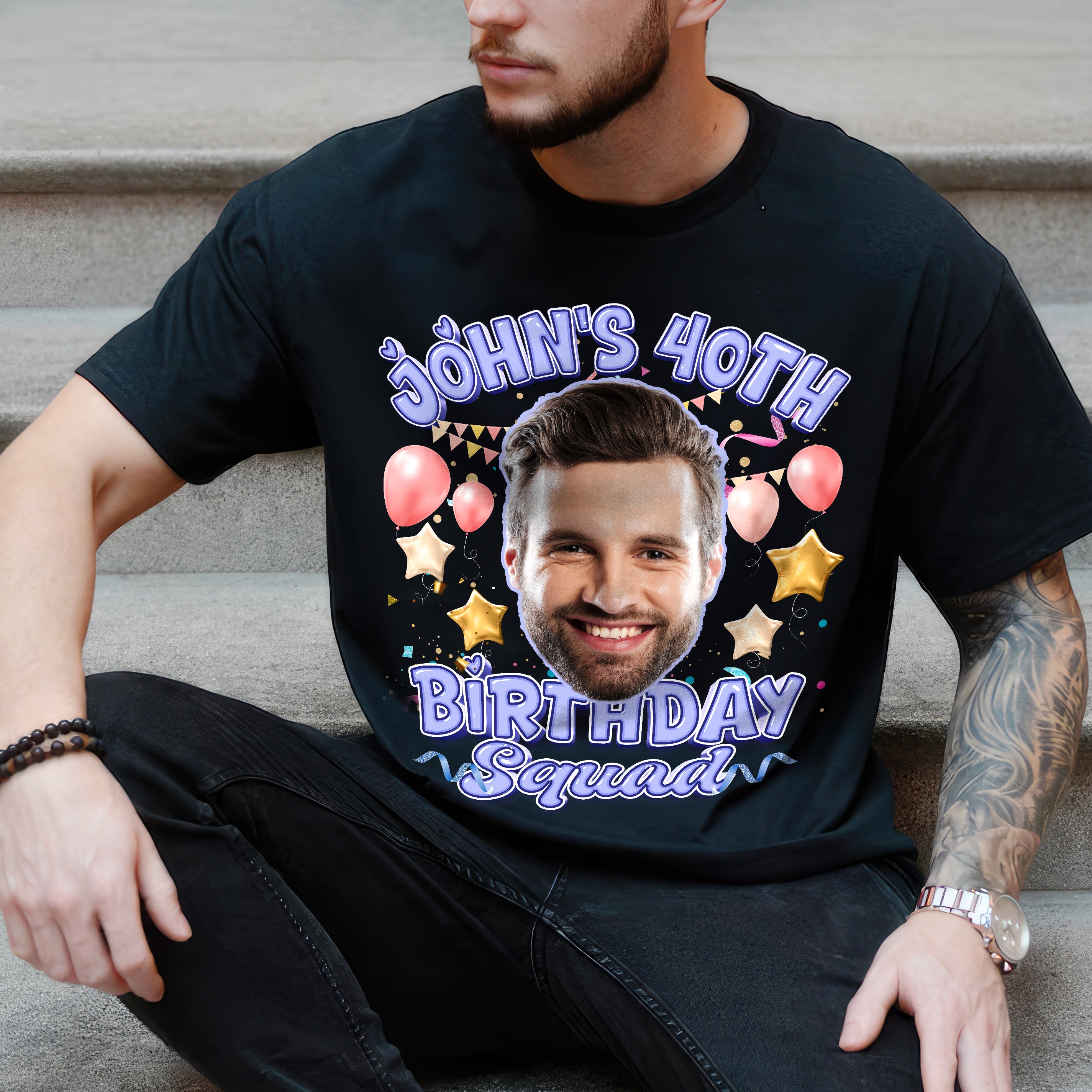 Custom Shirt with Face Birthday Shirts for Women Custom Funny Birthday Shirt for Group Picture Shirts with Photo Tshirt Customize Tshirt 30th for Women Men