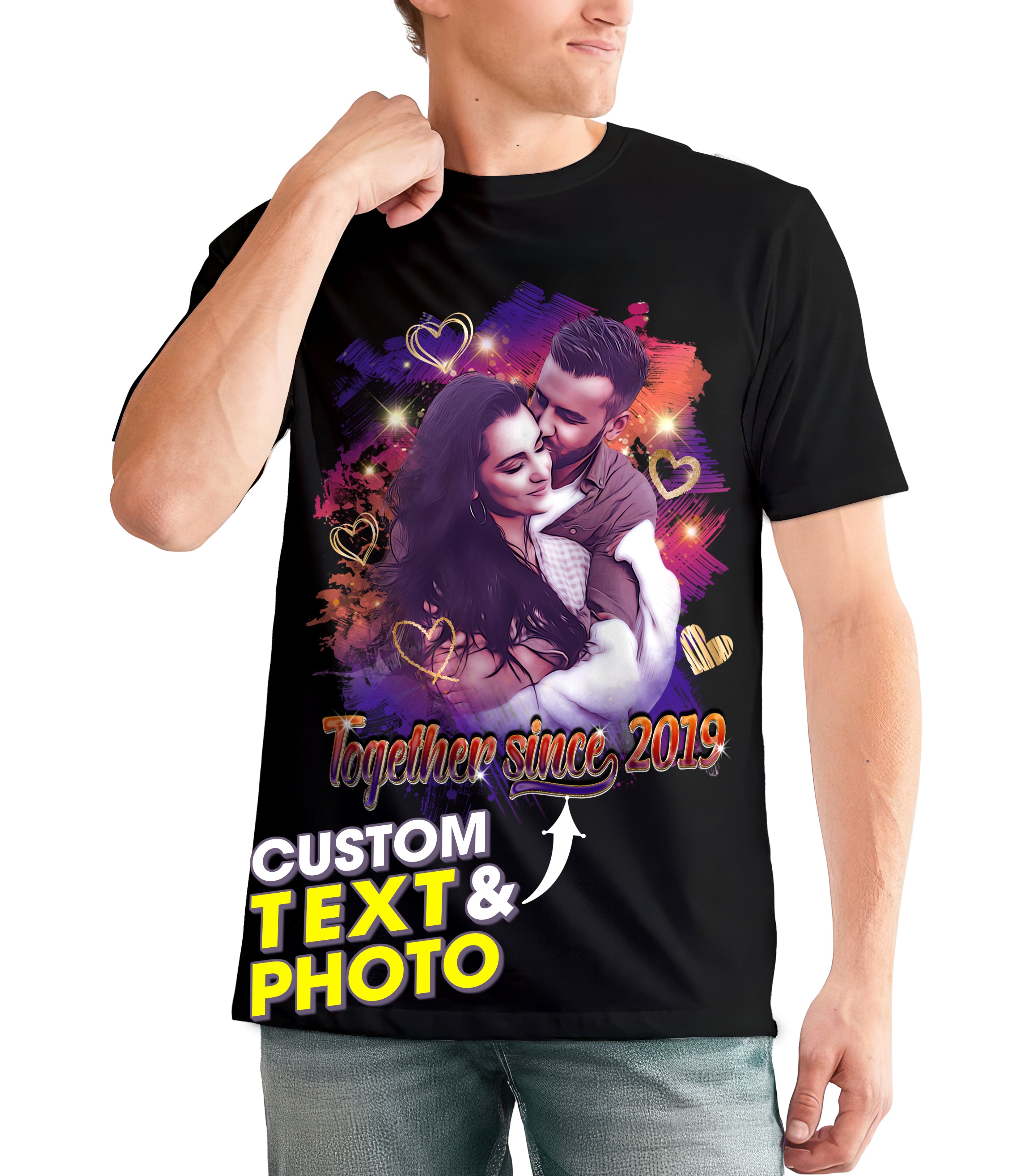 Custom Photo Tshirt - Personalized Shirt with Picture On Shirt for Men, Women & Kids for Valentine's Day, Christmas