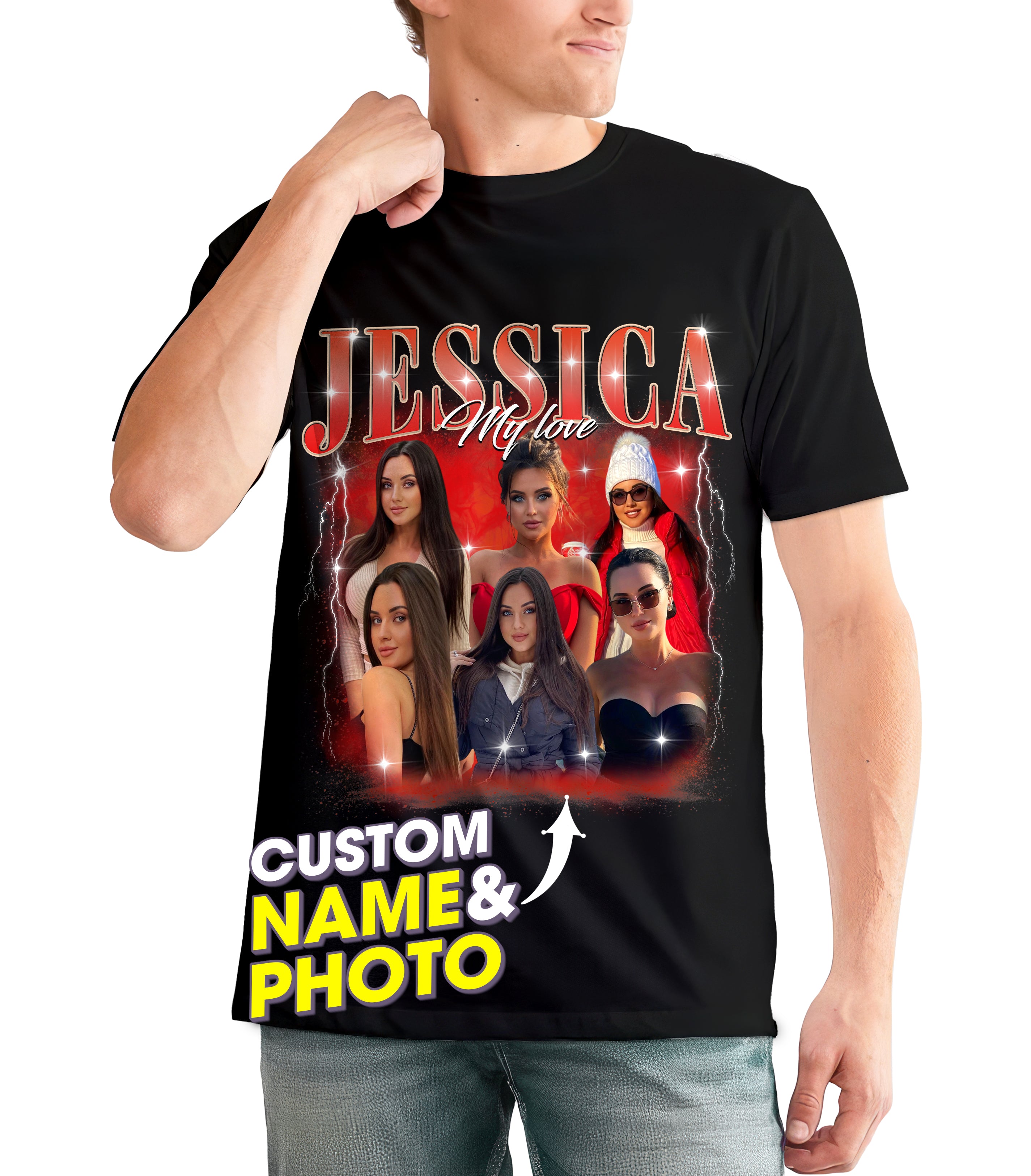 Custom Your Own Bootleg Rap Shirt Custom Face on Shirt Custom Girlfriend Shirt for Boyfriend Custom Shirt for Valentine and Christmas