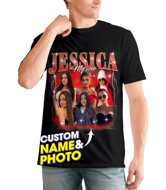 Custom Your Own Bootleg Rap Shirt Custom Face on Shirt Custom Girlfriend Shirt for Boyfriend Custom Shirt for Valentine and Christmas