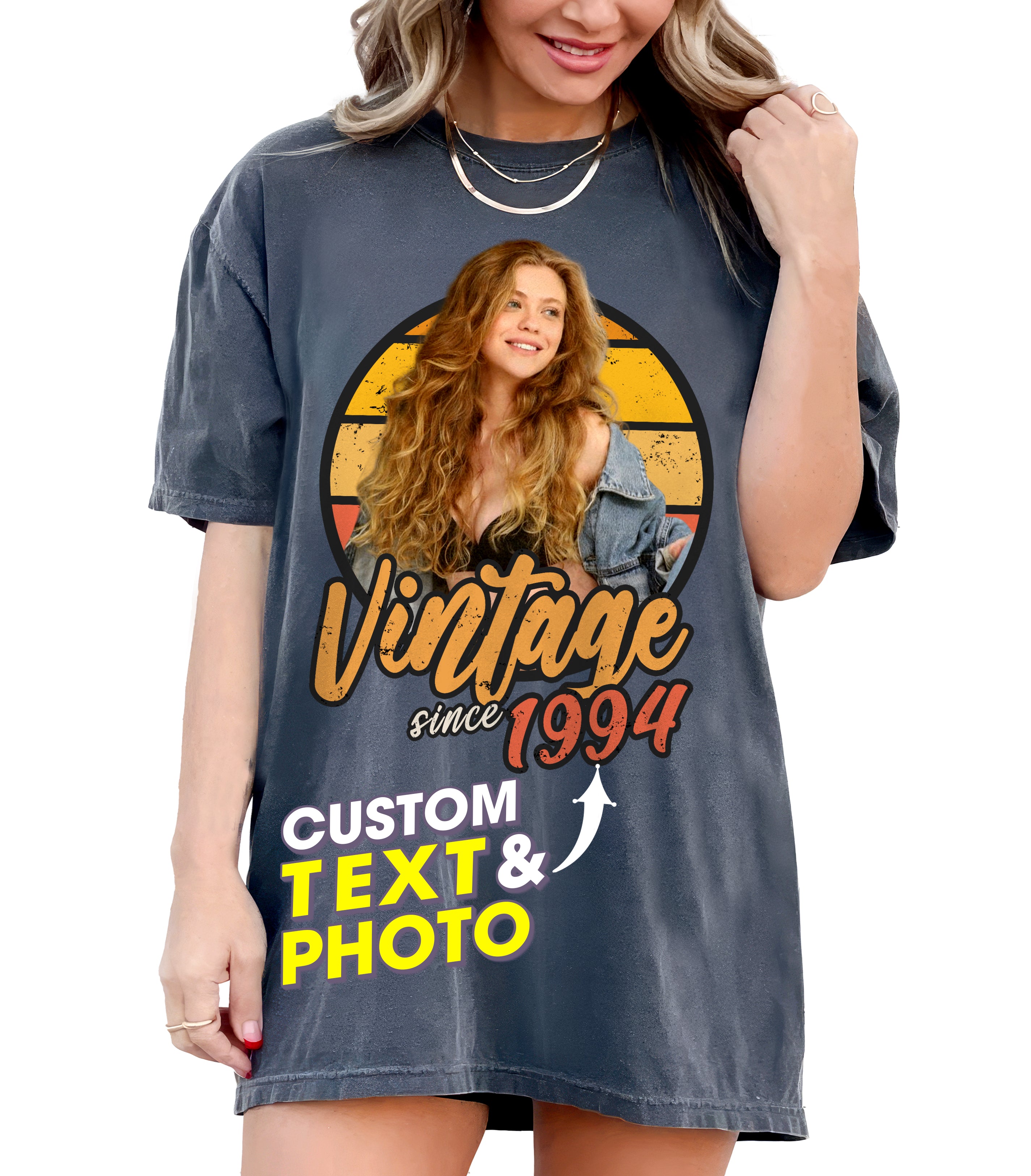 Custom Vintage Retro Photo Shirt - Personalized Birthday Gift for Pet Lovers