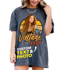 Custom Vintage Retro Photo Shirt - Personalized Birthday Gift for Pet Lovers