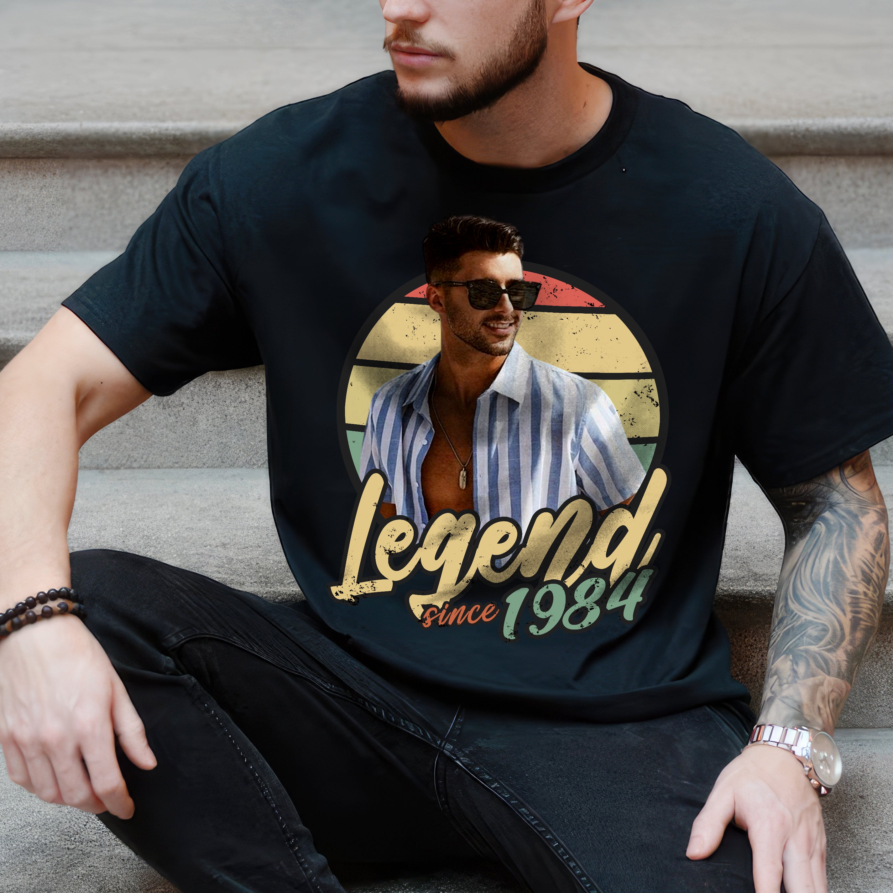 Custom Vintage Retro Photo Shirt - Personalized Birthday Gift for Pet Lovers