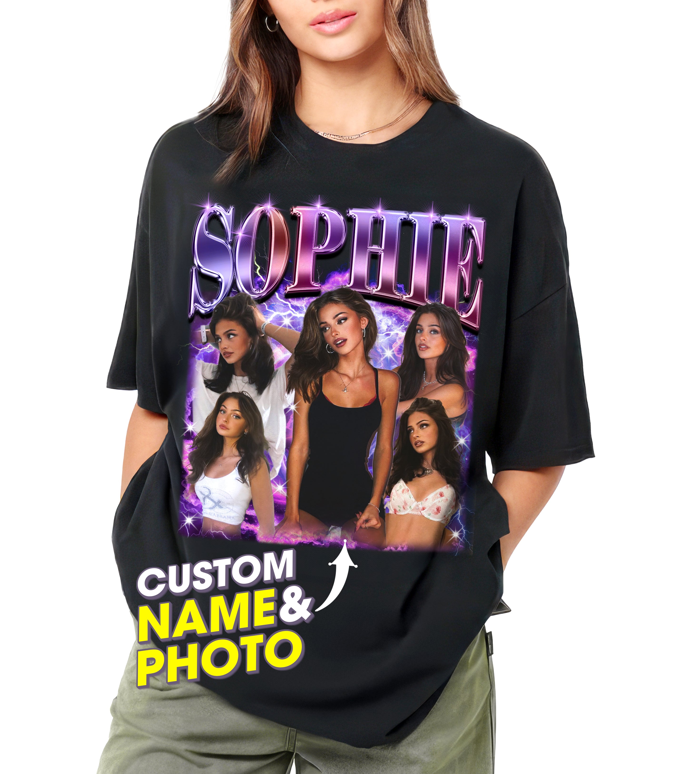 Custom Bootleg Rap Tee Girlfriend Shirt for Boyfriend Custom Face Tshirt Custom Photo Vintage Graphic Tees Shirt Gift Idea for Valentine Christmas