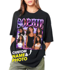 Custom Bootleg Rap Tee Girlfriend Shirt for Boyfriend Custom Face Tshirt Custom Photo Vintage Graphic Tees Shirt Gift Idea for Valentine Christmas