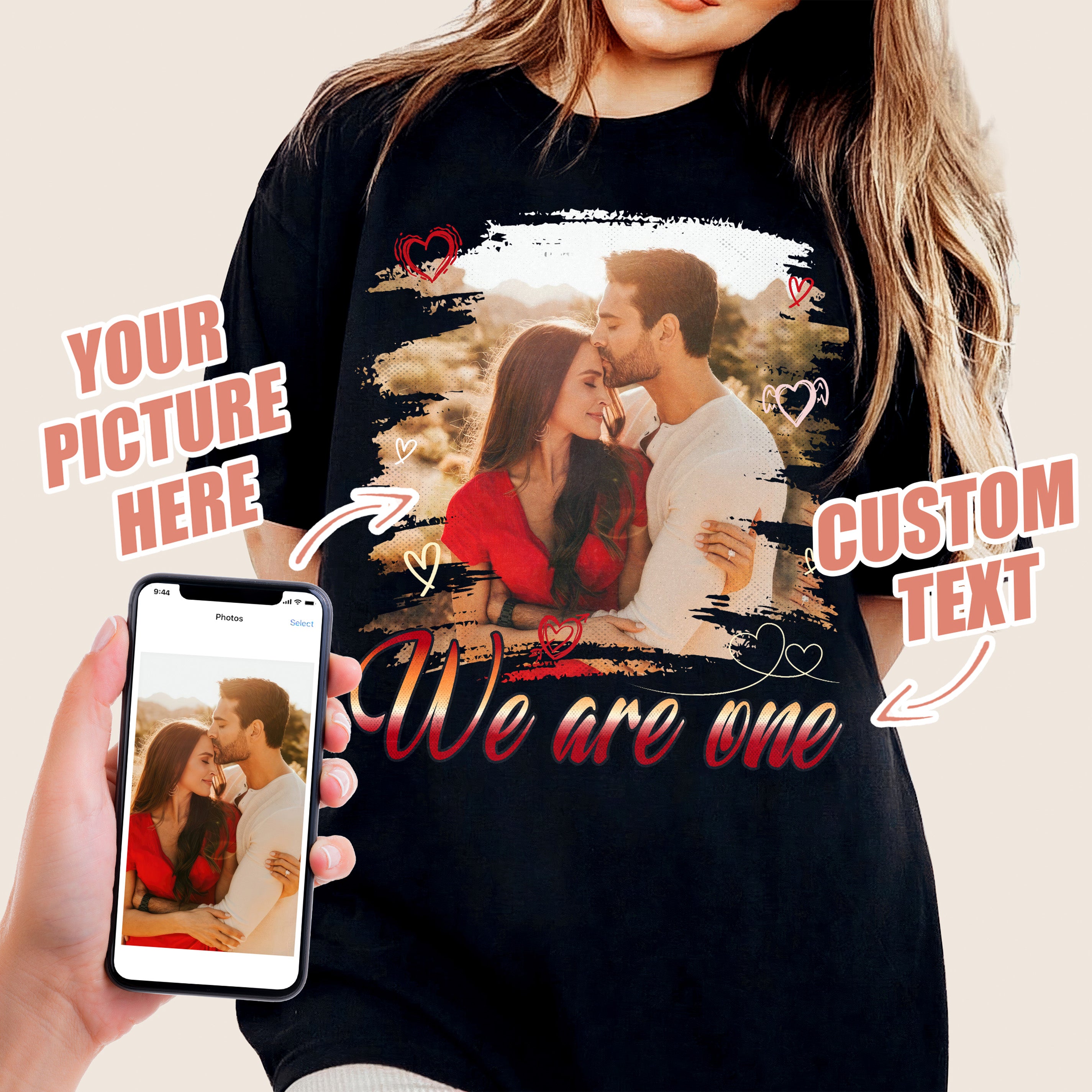 Custom T Shirts with Picture On Shirt Custom Photo Tshirt Personalized Tshirt with Photo Personalized Face Shirt Create Your Own Shirts for Men Women Gift for Valentine