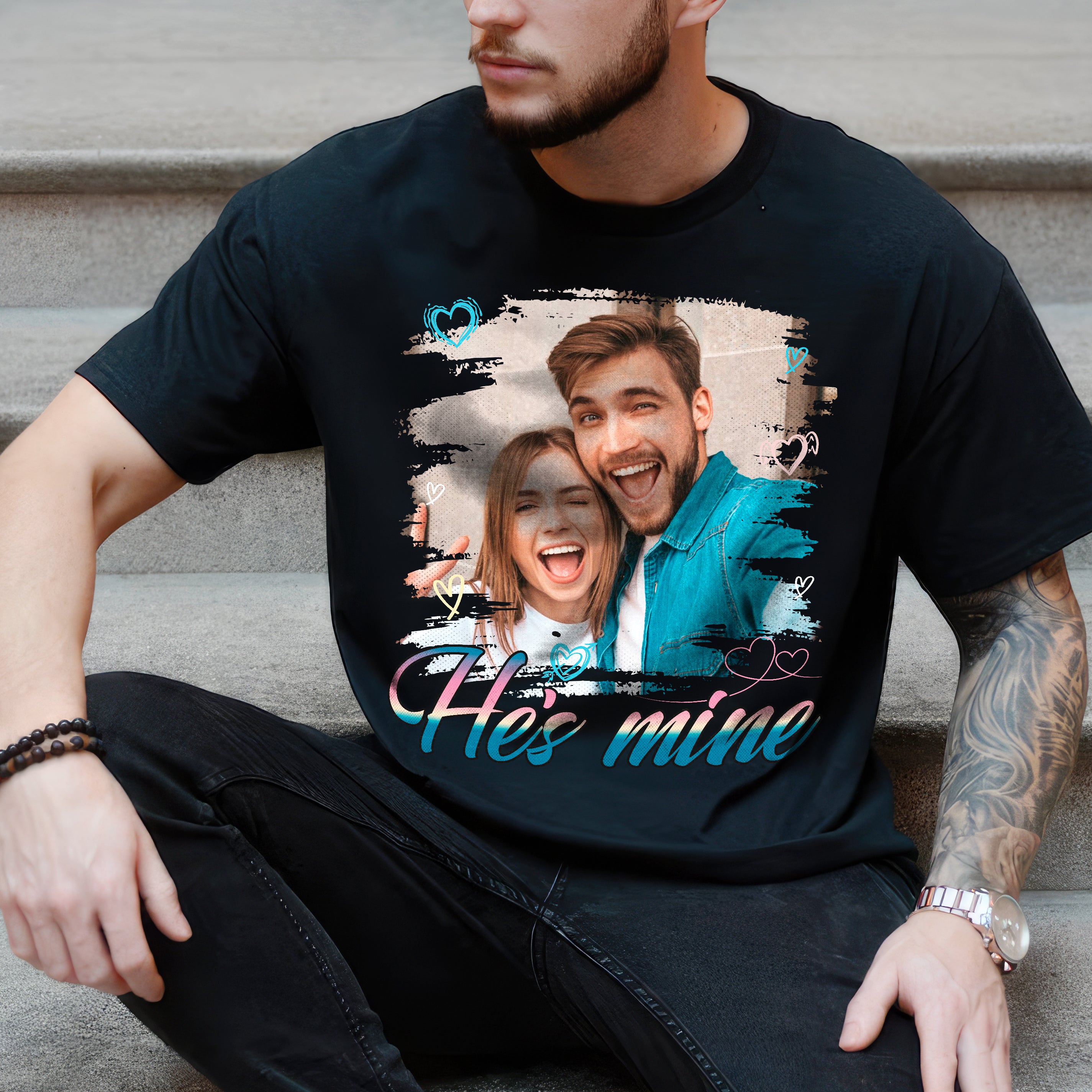 Custom T Shirts with Picture On Shirt Custom Photo Tshirt Personalized Tshirt with Photo Personalized Face Shirt Create Your Own Shirts for Men Women Gift for Valentine