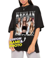 Custom Bootleg Rap Tee with Girlfriend's Face for Boyfriend - 90s Vintage Graphic T-Shirt Gift for Birthday or Valentine