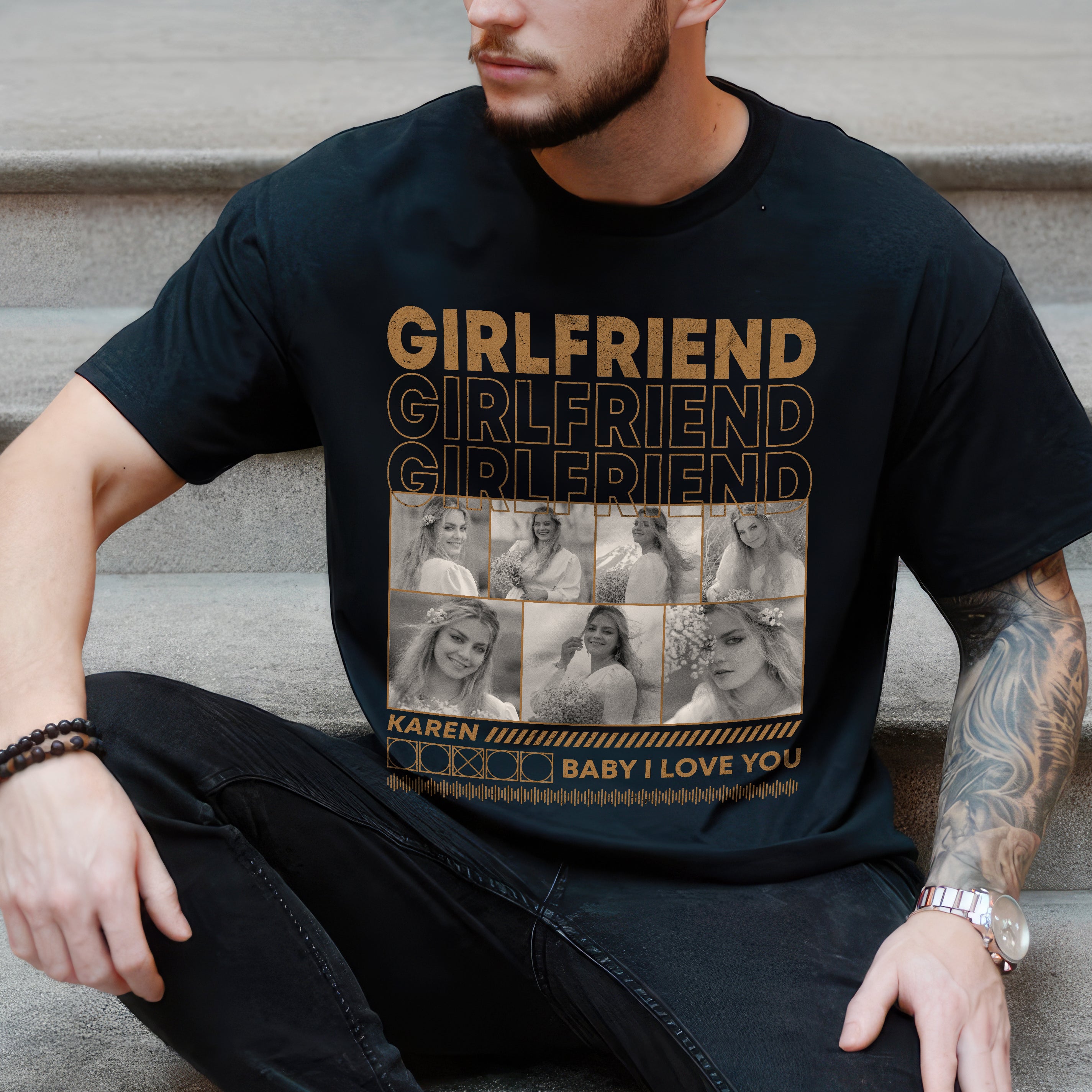 Custom Your Own Photo Shirts for Boyfriend Custom Bootleg Rap Tee Shirt with Picture Custom Girlfriend face Shirt Vintage Face Photo Personalized Ideas