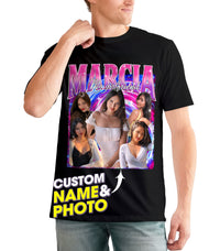 Custom Your Photo Bootleg Rap Tee Custom Shirts Boyfriend Shirt with Gf Face Custom Photo Vintage Shirt for Boyfriend Graphic Tee Birthday Valentine Christmas