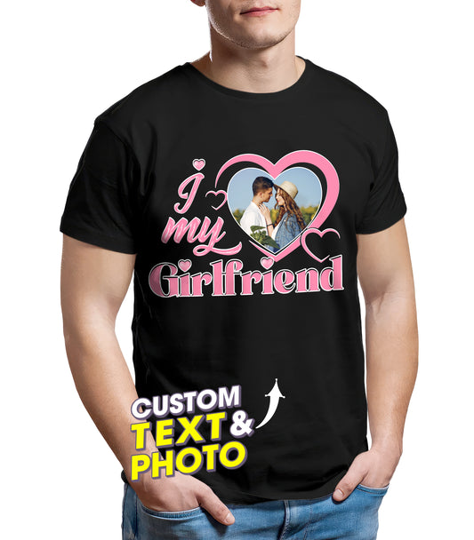 Custom I Love My Girlfriend Shirt with Picture for Couple