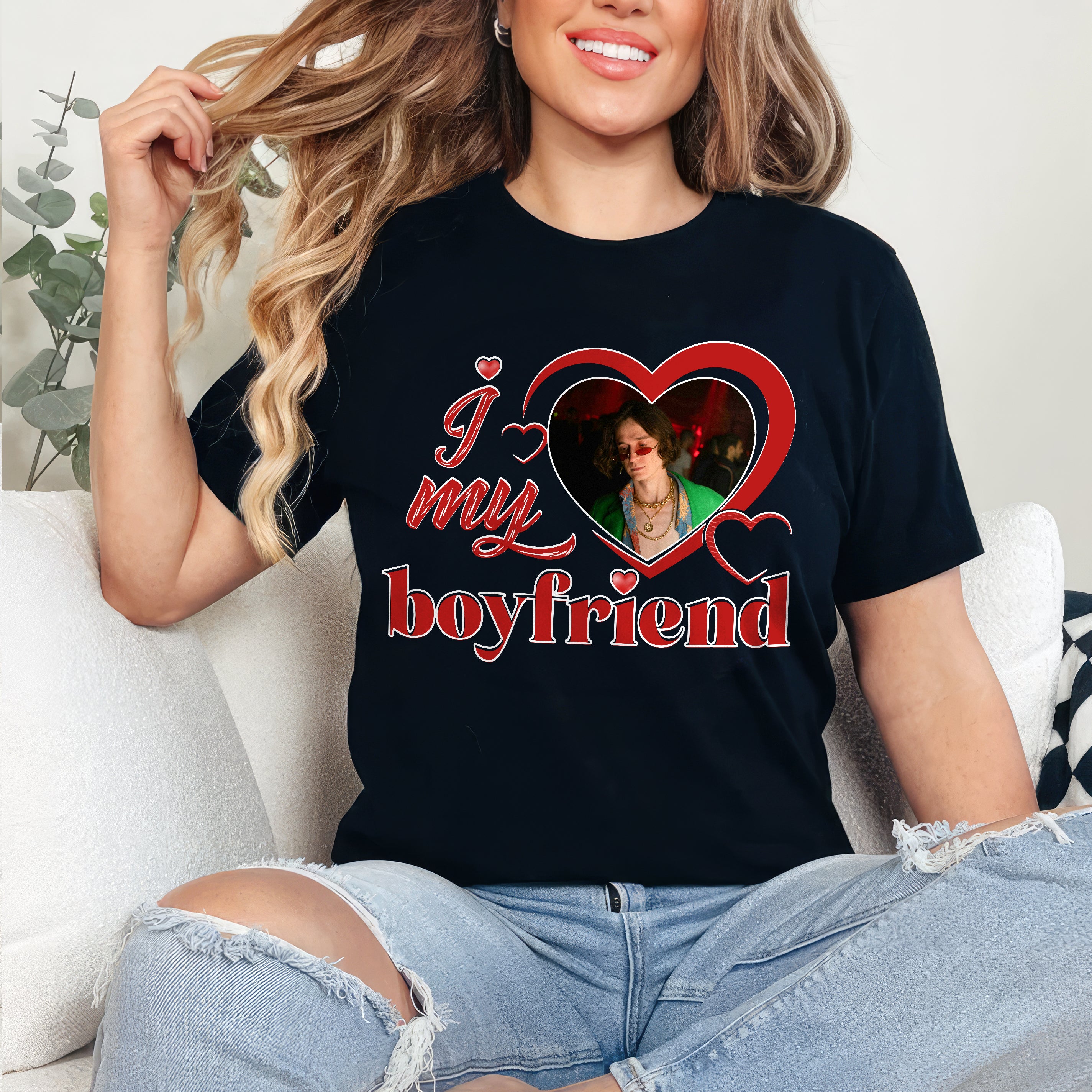 Custom I Love My Girlfriend Shirt with Picture for Couple
