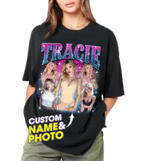 Custom Your Photo Bootleg Rap Tee Custom Shirts for Boyfriend Shirt with Gf Face Custom Photo Vintage Shirt for Boyfriend Graphic Tee Birthday Valentine Christmas