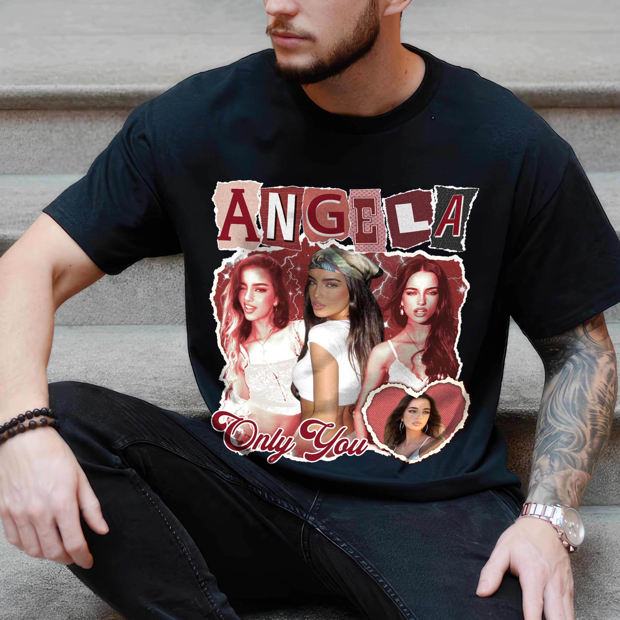 Custom Bootleg Rap Shirt with Girlfriend face Tshirt for Boyfriend Custom Shirts with Pictures on it Rap Shirt for Valentines Day Gifts for Him Her