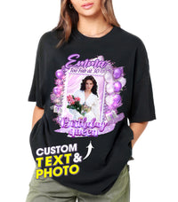 Custom Shirt with Picture Birthday Shirts for Women Custom T-Shirt for Birthday Picture Shirt with Photo Tshirt Customize Tshirt 30th for Women Gift
