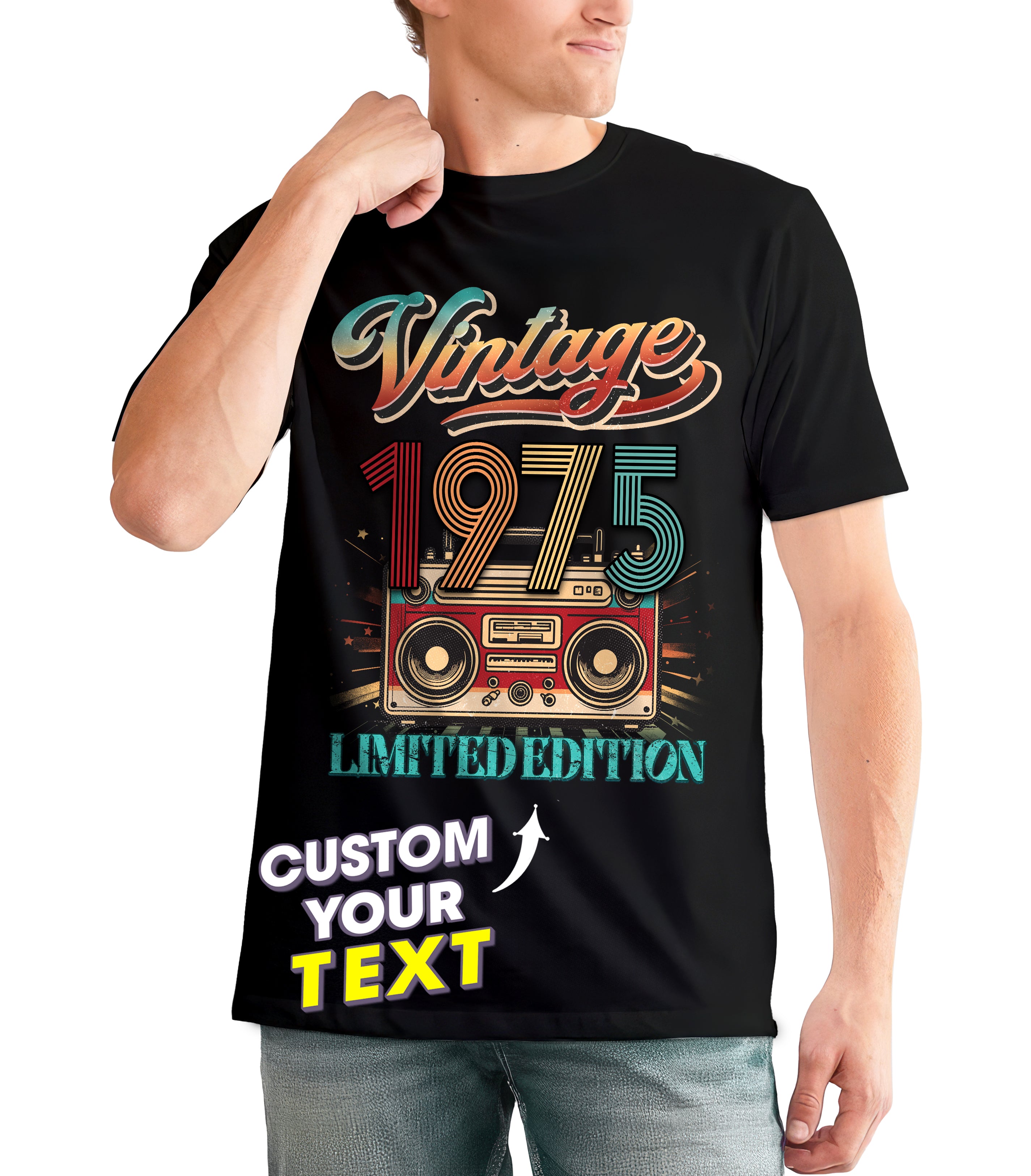 Custom Birthday Shirt Vintage 1975 Birthday Shirts for Men Custom Vintage Retro Tshirt Personalized Tshirt for Women Men Shirt for Husband Dad 1975 T Shirts