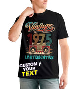 Custom Birthday Shirt Vintage 1975 Birthday Shirts for Men Custom Vintage Retro Tshirt Personalized Tshirt for Women Men Shirt for Husband Dad 1975 T Shirts