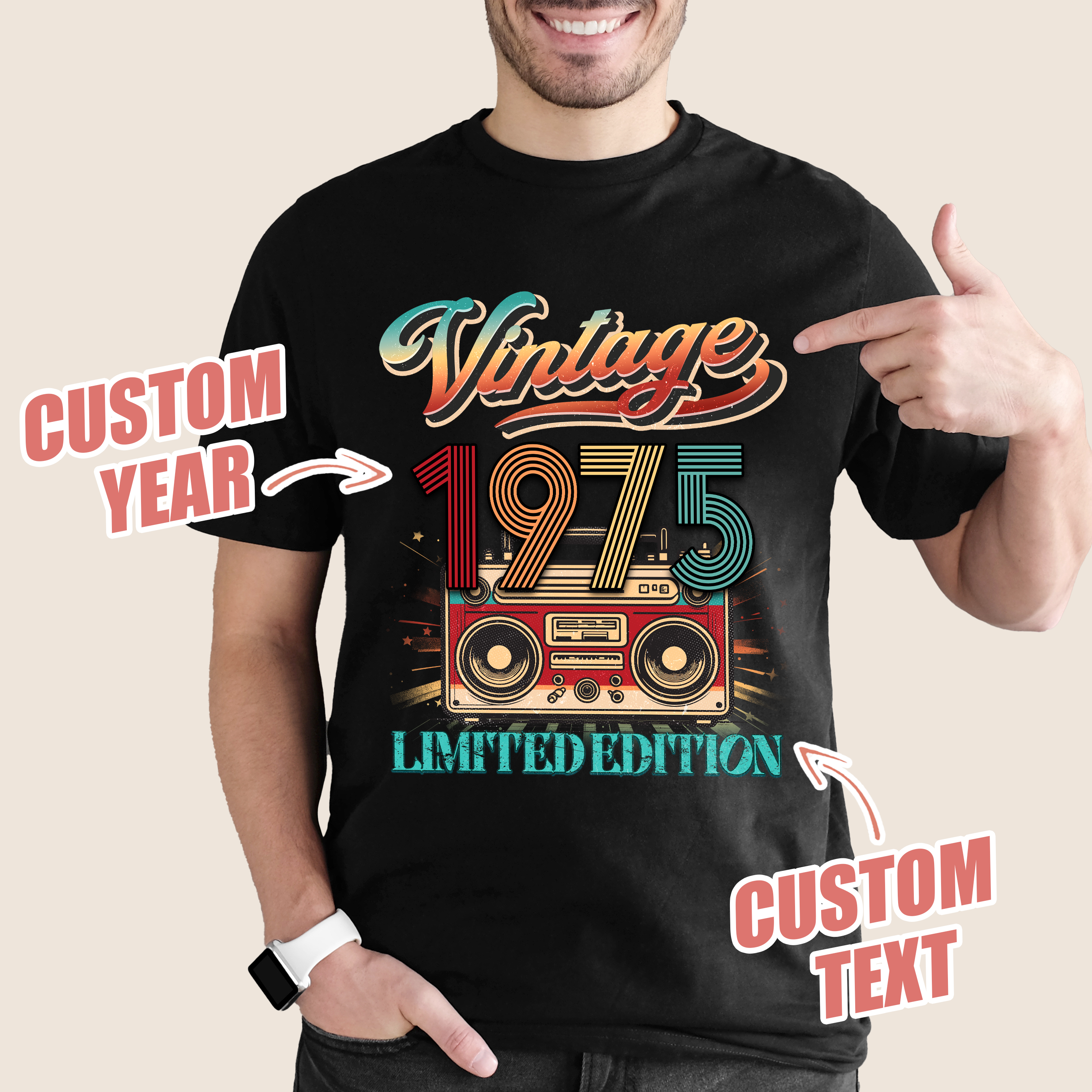 Custom Birthday Shirt Vintage 1975 Birthday Shirts for Men Custom Vintage Retro Tshirt Personalized Tshirt for Women Men Shirt for Husband Dad 1975 T Shirts