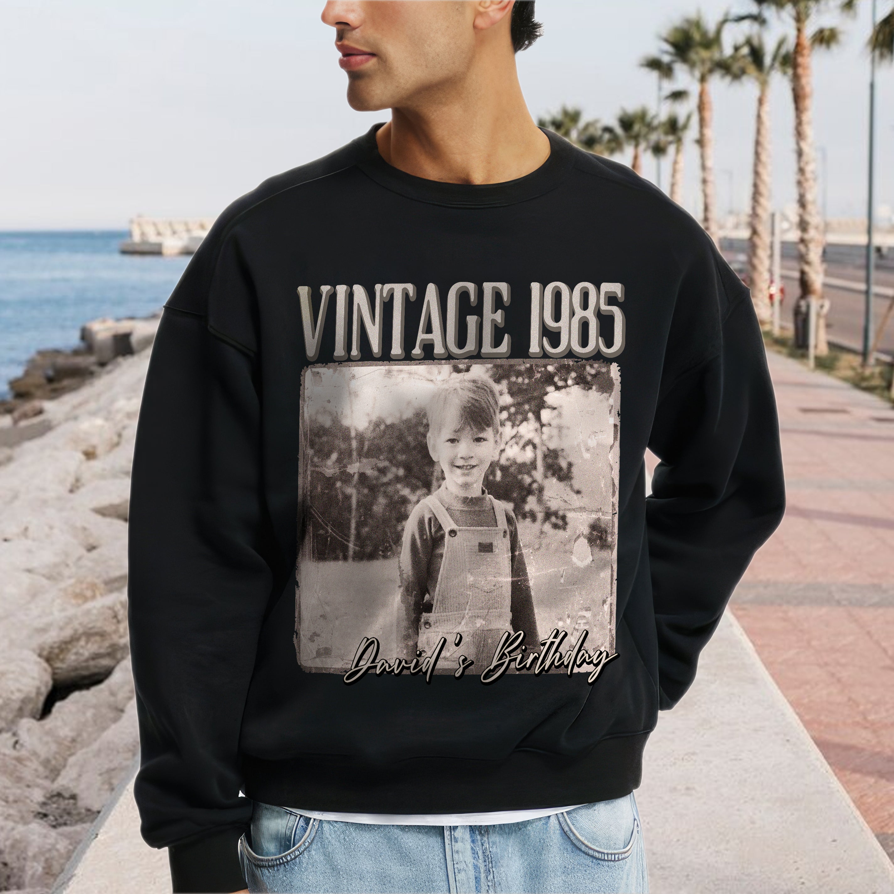 Custom Vintage Photo Shirt with Picture and Year Custom Birthday Picture Shirt with Photo Face Tshirt Vintage Birthday Shirts for Women Personalized Tshirt for Woman, Men