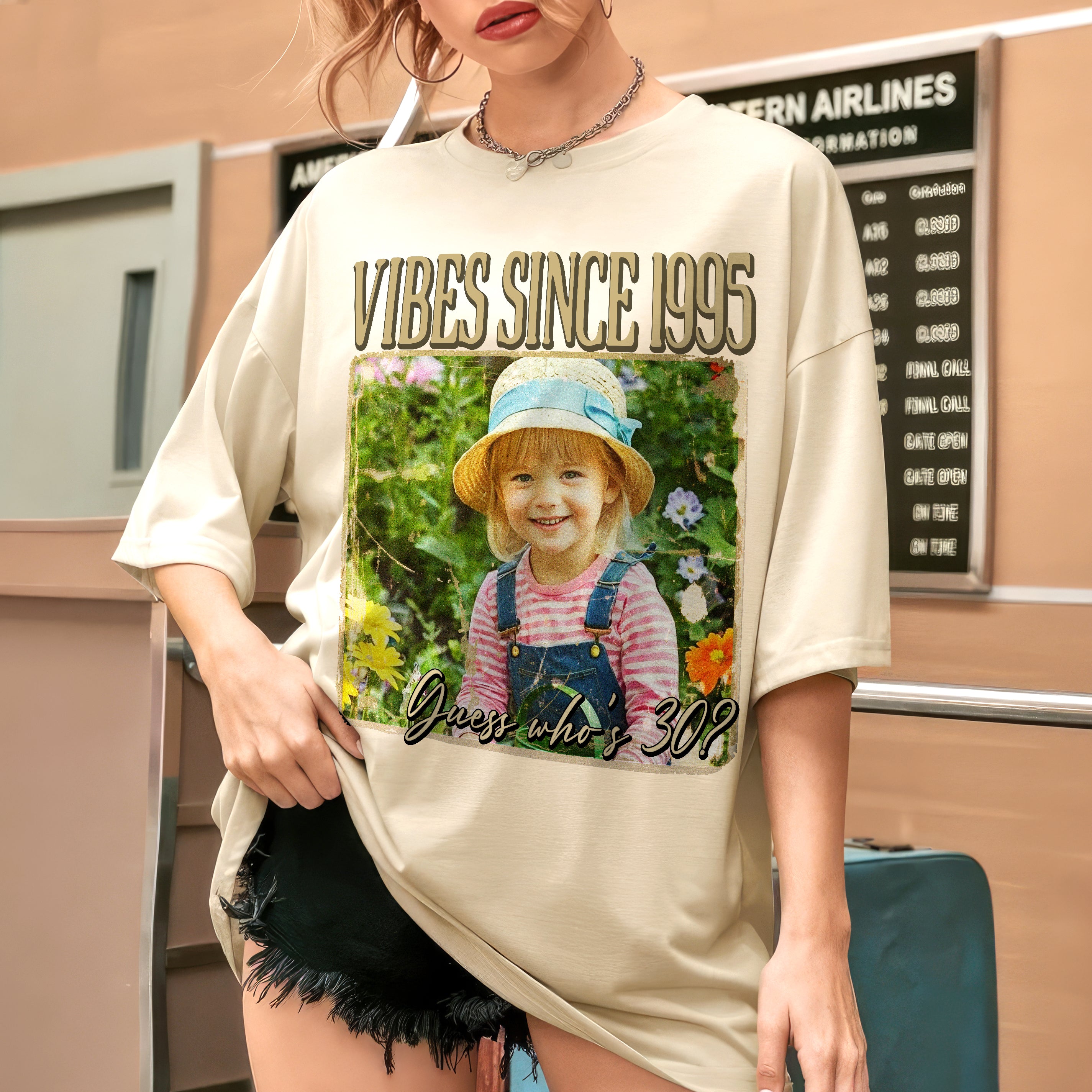 Custom Vintage Photo Shirt with Picture and Year Custom Birthday Picture Shirt with Photo Face Tshirt Vintage Birthday Shirts for Women Personalized Tshirt for Woman, Men