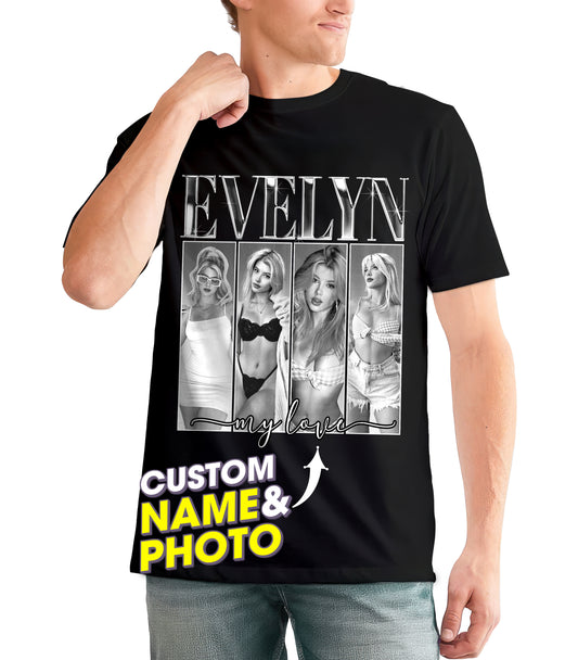 Custom Your Own Bootleg Rap Tee Girlfriend Face Shirts for Boyfriend Custom Face Tshirt Custom Photo Custom Valentine Gifts for Him Couple Shirts