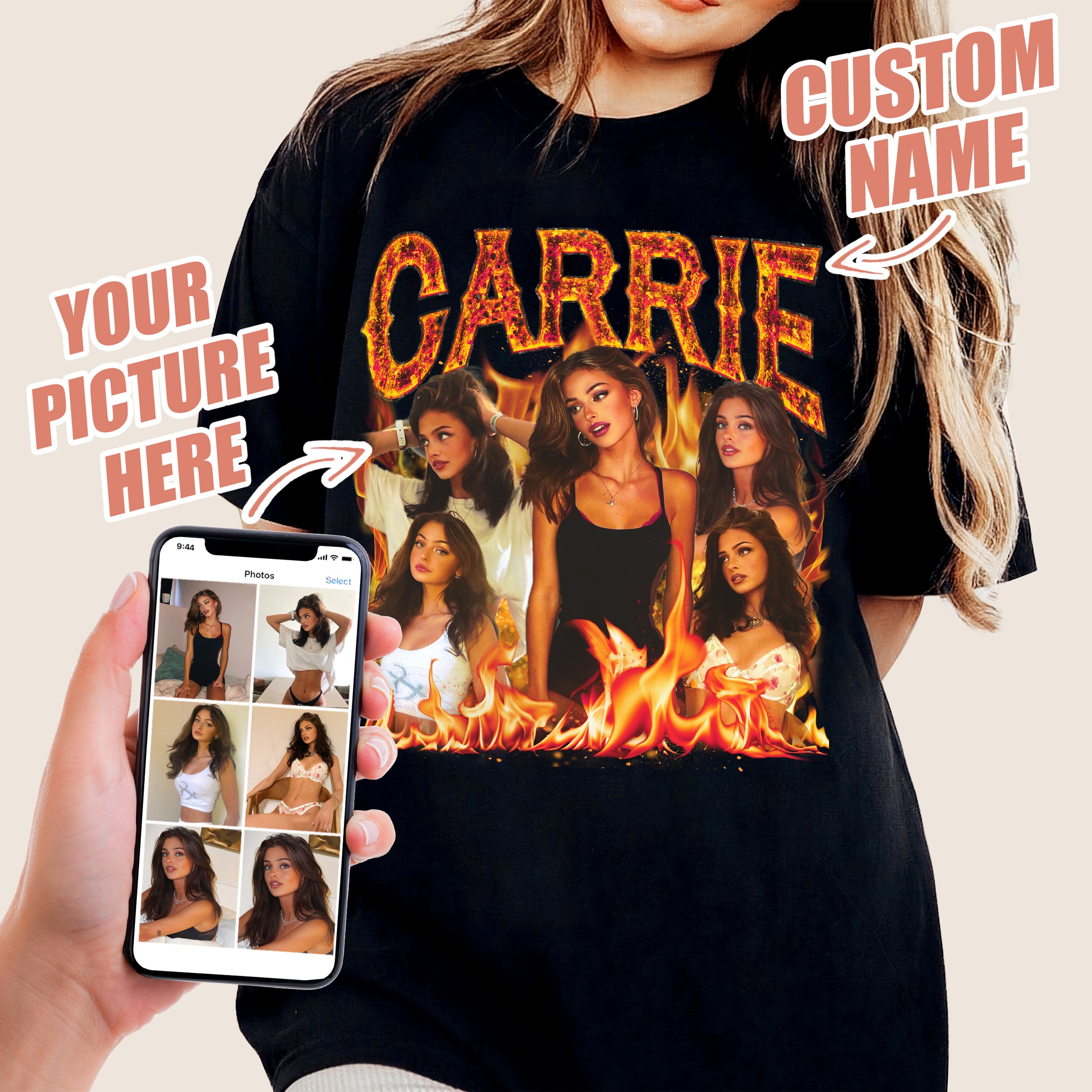 Custom Bootleg Rap Tee Shirt with Girlfriend Face Shirt Custom Photo Shirt for Boyfriend Girlfriend Custom Graphic Tees Christmas Birthday