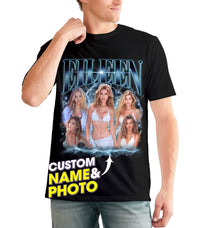 Custom Your Own Bootleg Tee Retro Custom Bootleg Rap Tee Custom Your Photo Insert Your Design and Text Vintage Graphic 90s Tshirt Boyfriend Gifts for Valentine