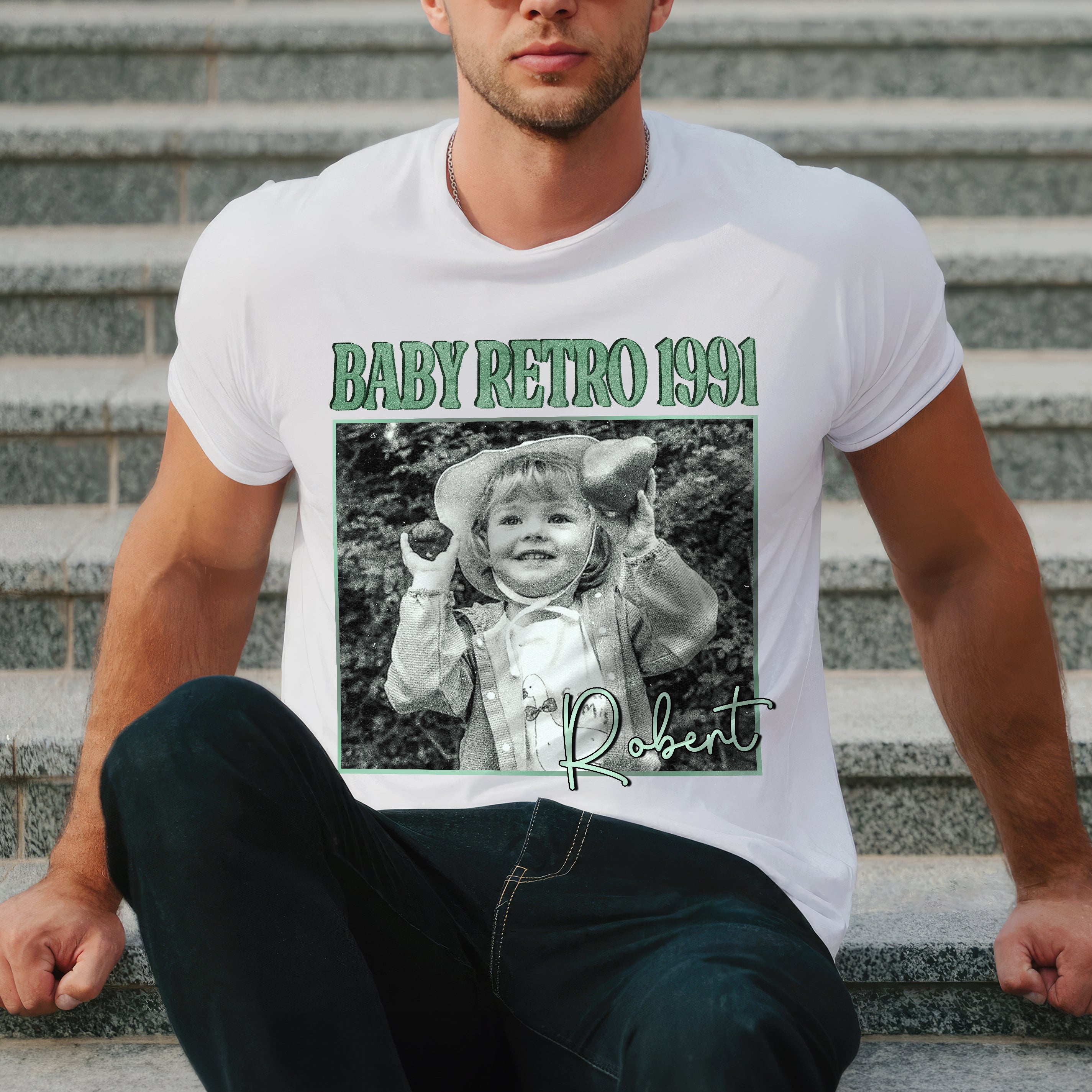 Custom Shirt with Photo and Year Birthday Shirts for Women Custom Tshirt with Picture Shirt Face Tshirt Customized Vintage Photo Tees 30th Birthday for Women Custom Gift for Christmas
