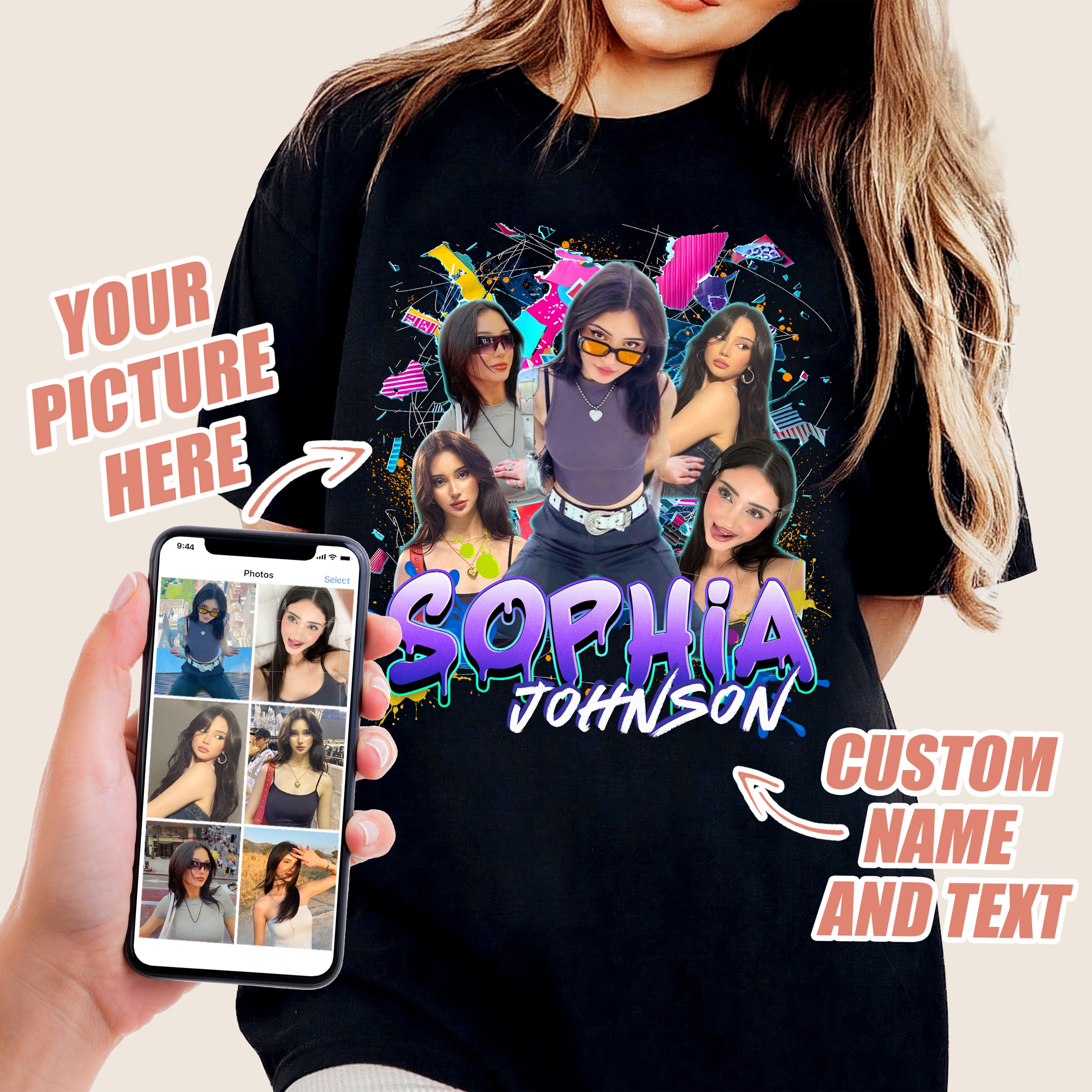 Custom Your Own Bootleg Rap Shirt Custom Face on Shirt Custom Girlfriend Face Shirt for Boyfriend Custom Shirt for Valentine and Christmas