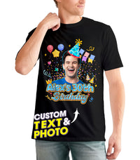 Custom Shirt with Face Birthday Shirts for Women Personalized Funny Birthday Shirt with Picture Shirts Custom Tshirt Customize Tshirt 30th for Women Men
