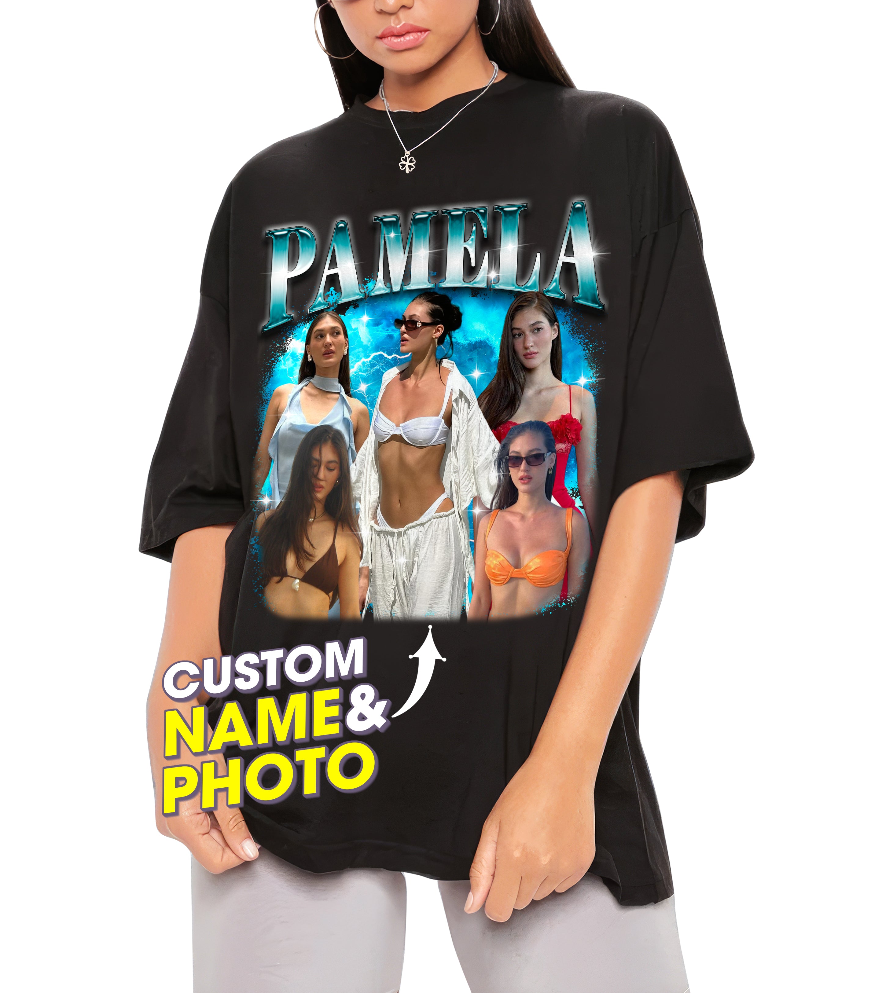 Custom Bootleg Rap Tee Shirt for Boyfriend and Girlfriend - Custom Graphic T-Shirts with Pictures for Valentine Day and Christmas