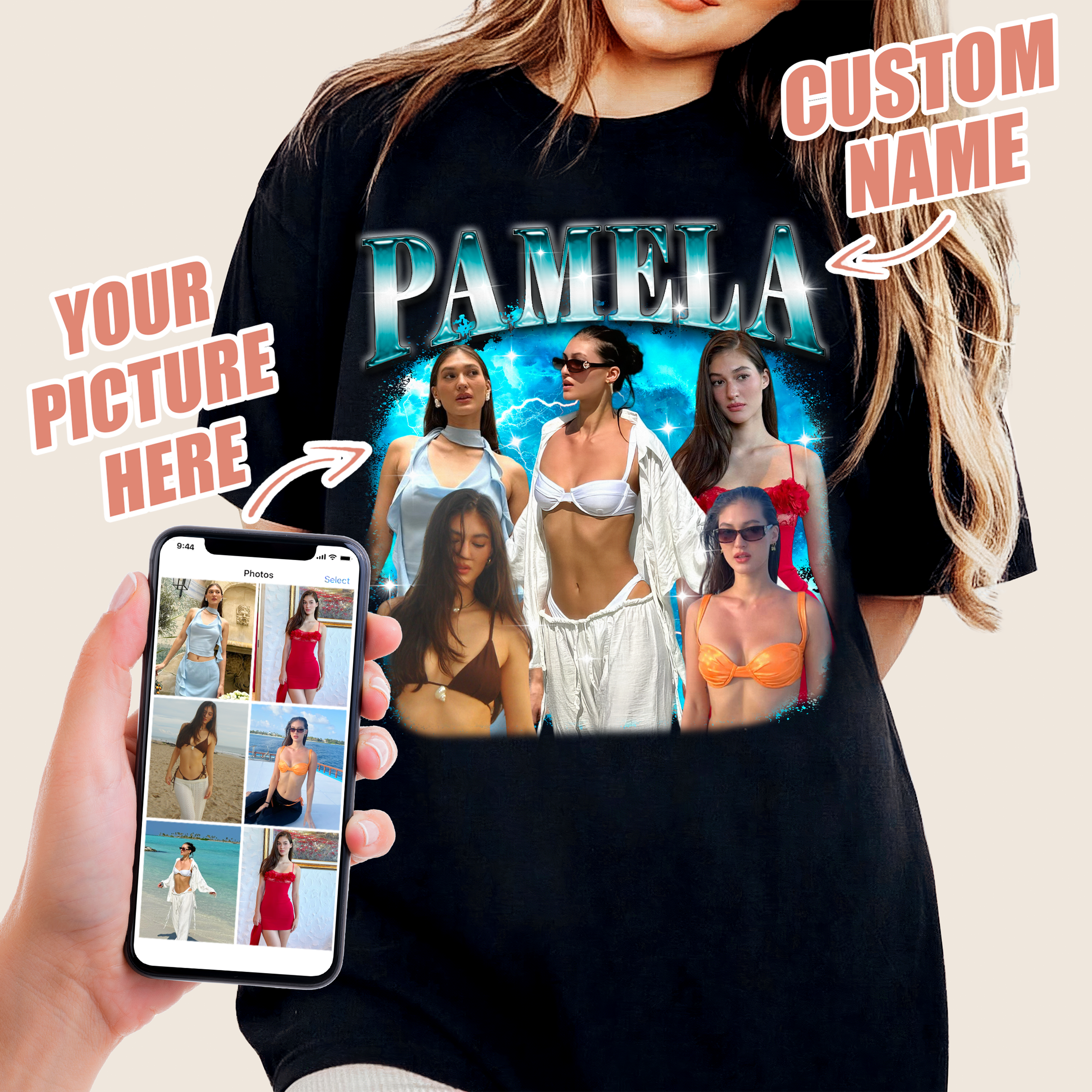 Custom Bootleg Rap Tee Shirt for Boyfriend and Girlfriend - Custom Graphic T-Shirts with Pictures for Valentine Day and Christmas