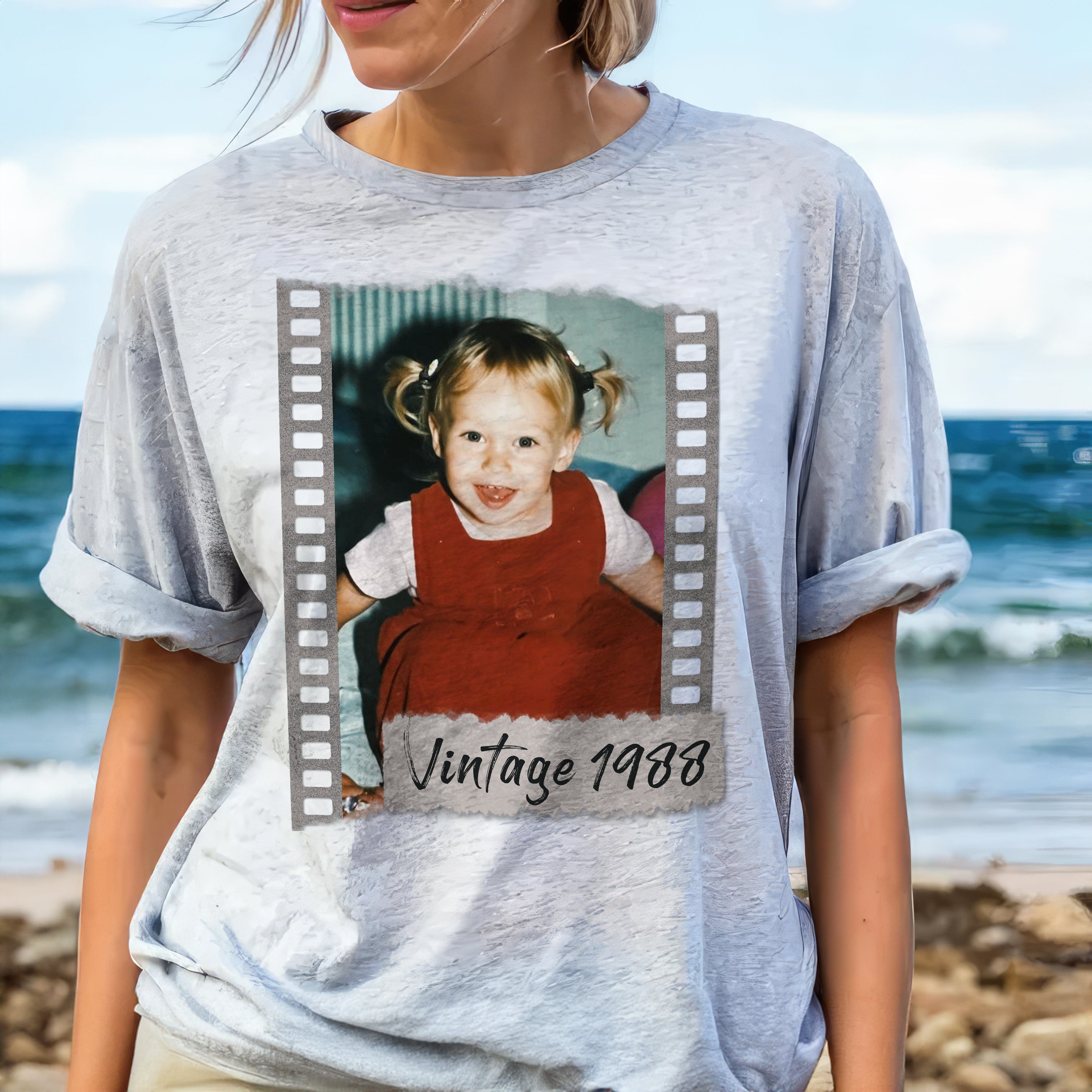 Custom Vintage Shirt with Picture on Shirt Birthday Custom Shirt Custom Face Shirt Vintage Tees for Women Customize Shirt with Photo Birthday Idea