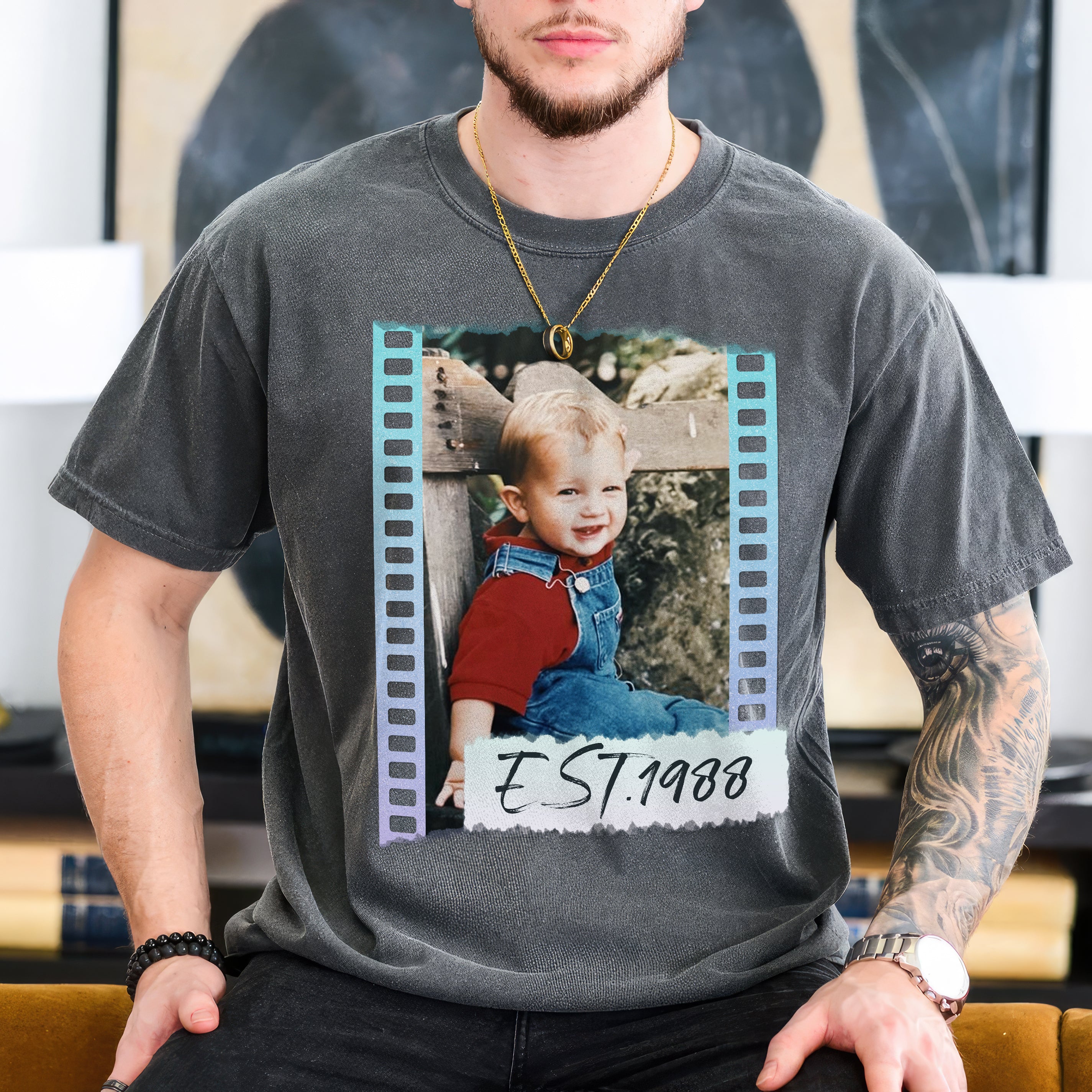 Custom Vintage Shirt with Picture on Shirt Birthday Custom Shirt Custom Face Shirt Vintage Tees for Women Customize Shirt with Photo Birthday Idea