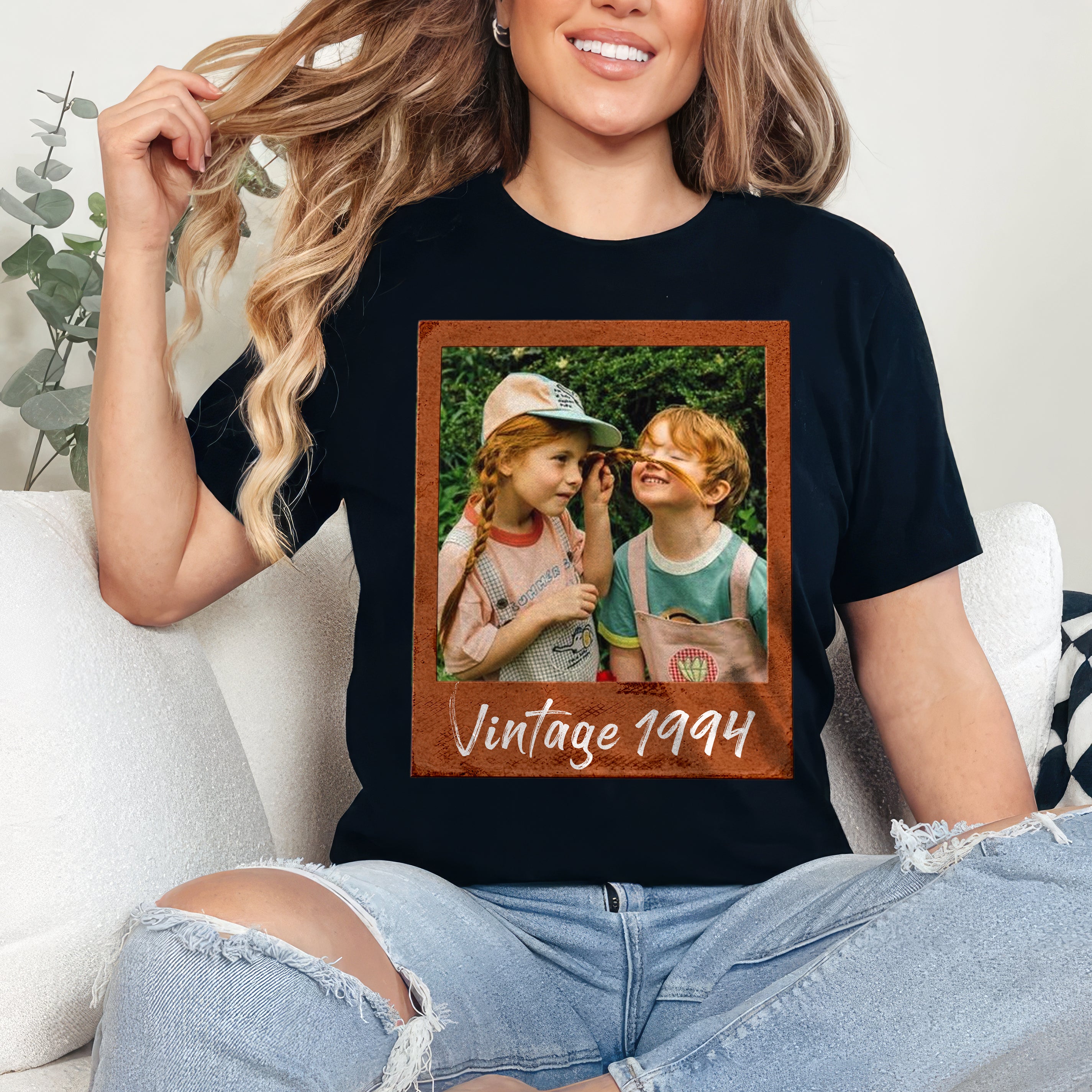 Custom Vintage Shirt With Photo and Year, Picture, Face Tees for Women - Gift for Birthday, Christmas, Thanksgiving